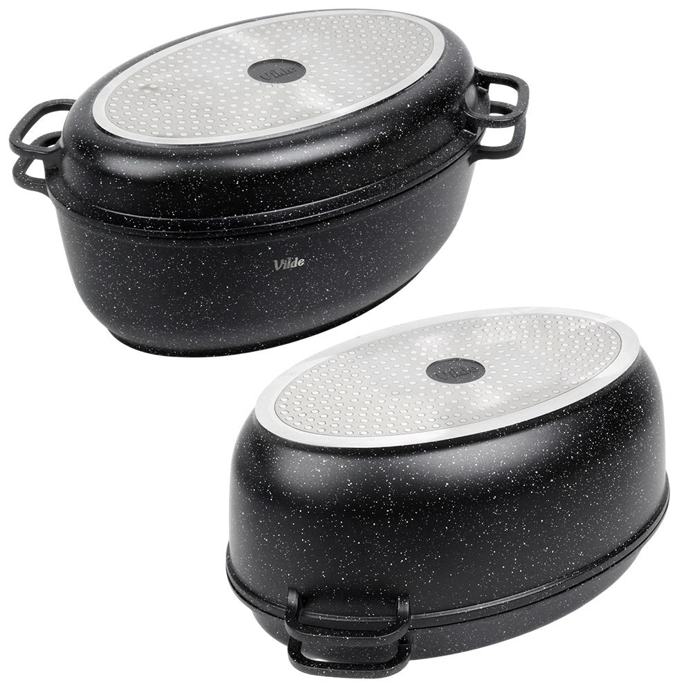 Granite Roasting Tin with Lid, 8L + 3.2L, 39x26.5 cm