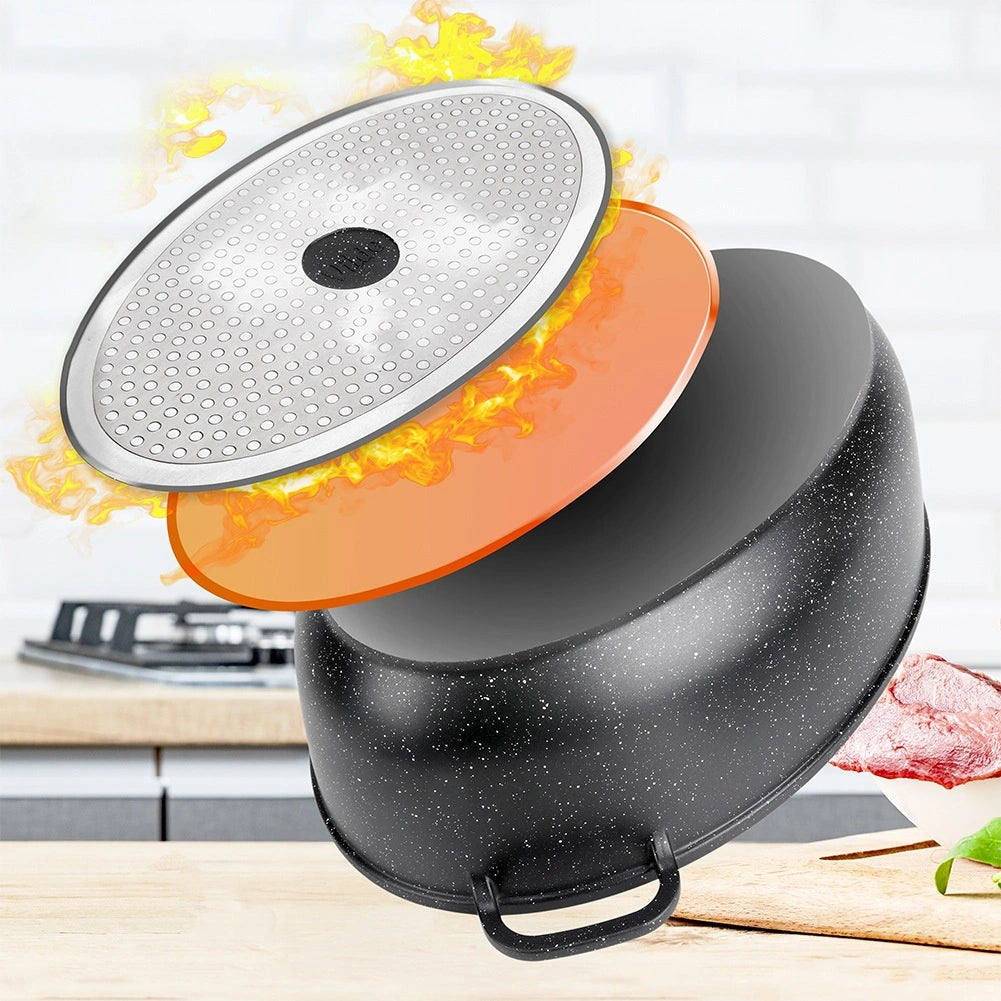 Granite Roasting Tin with Lid, 8L + 3.2L, 39x26.5 cm