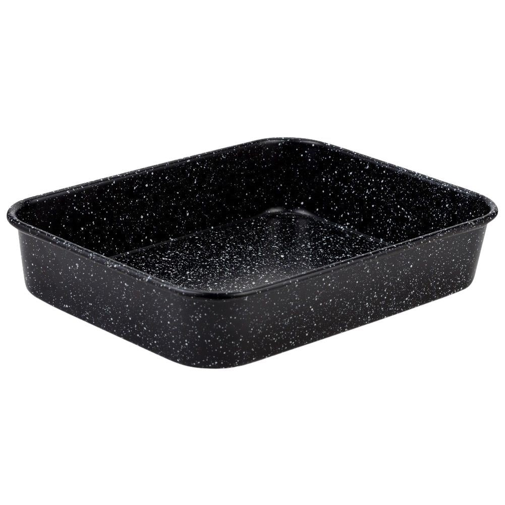 Granite-coated baking dish with non-stick for meat and cakes