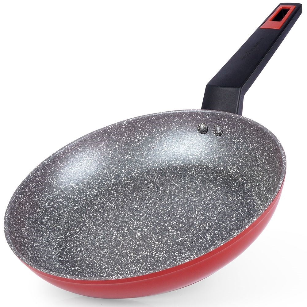 Granite-coated frying pan with five-layer non-stick surface