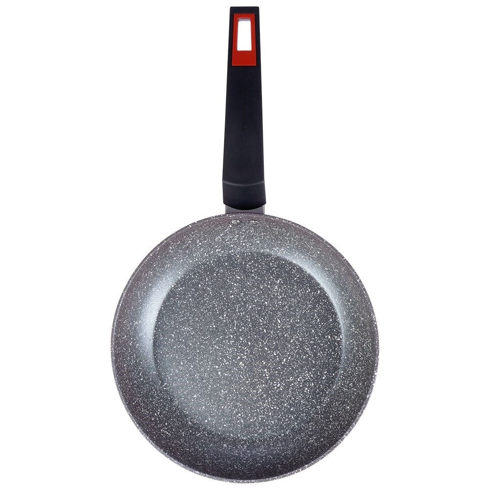 Granite-coated frying pan with five-layer non-stick surface