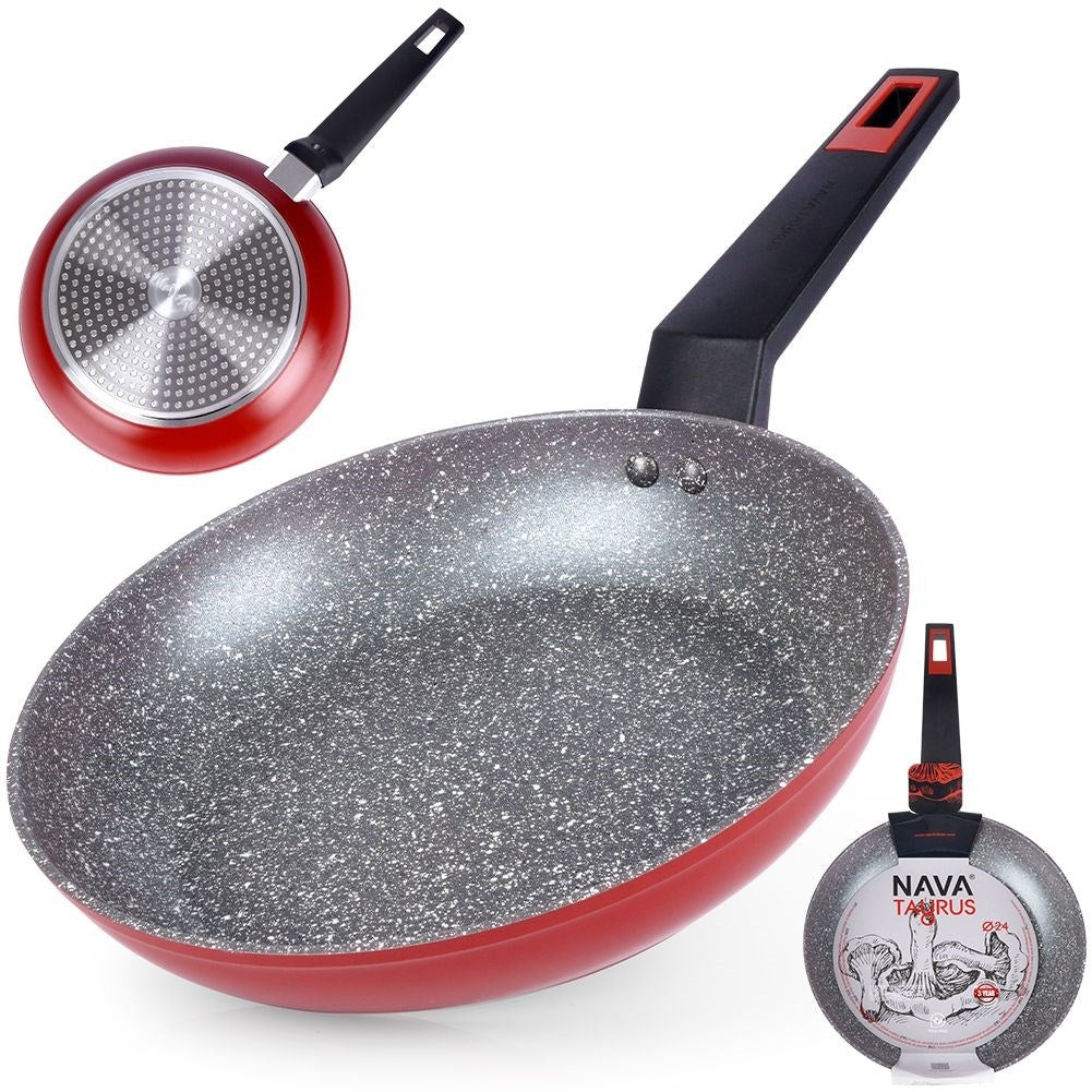 Granite-coated frying pan with five-layer non-stick surface