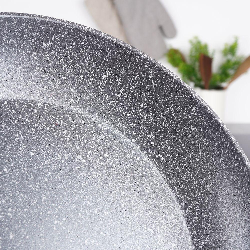 Granite-coated frying pan with five-layer non-stick surface