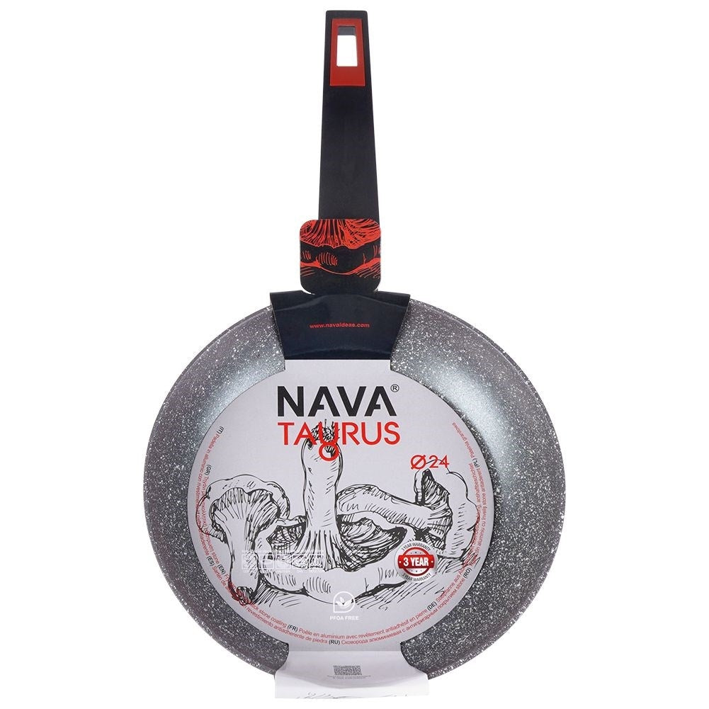 Granite-coated frying pan with five-layer non-stick surface