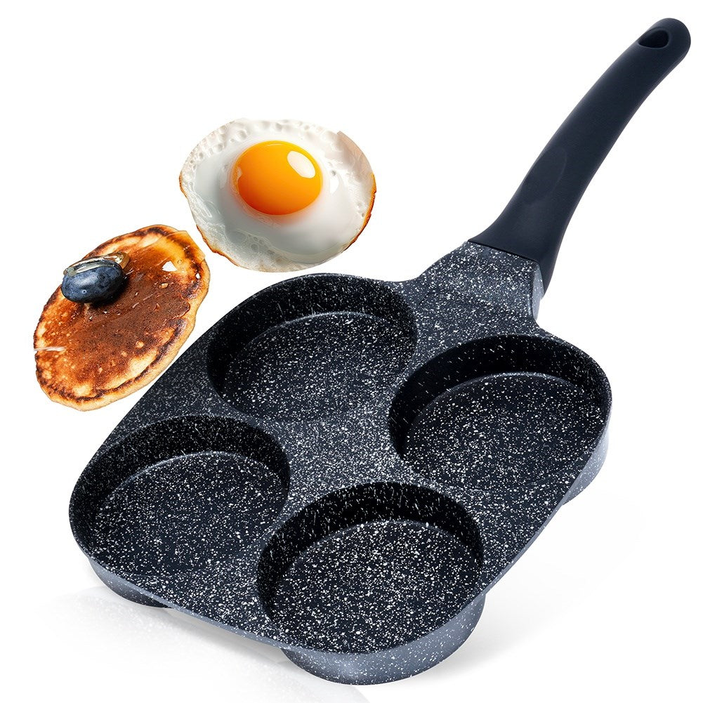 Granite egg pan 4 holes BLACK LINE 19 cm