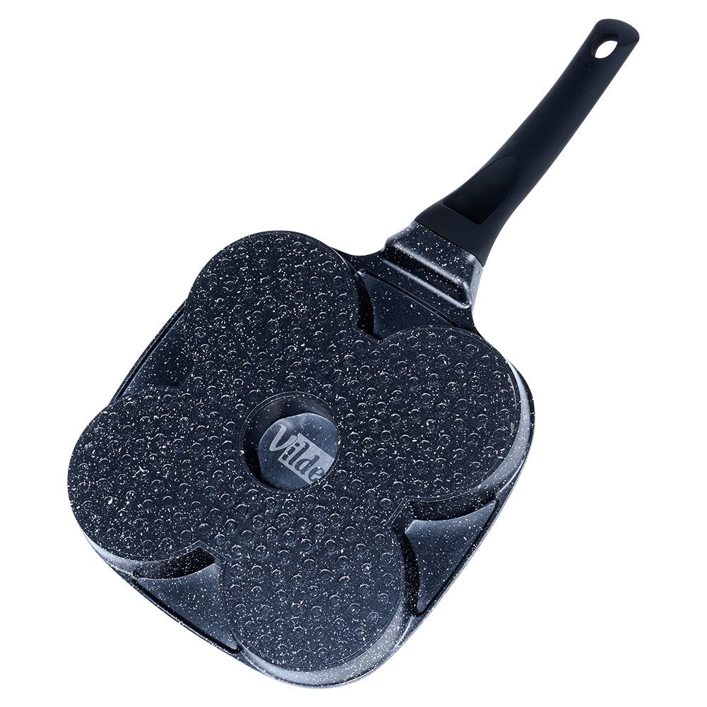 Granite egg pan 4 holes BLACK LINE 19 cm