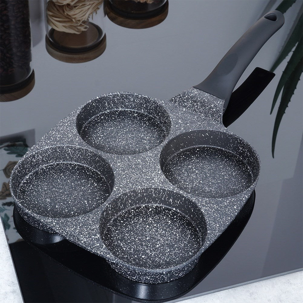 Granite egg pan 4 holes BLACK LINE 19 cm