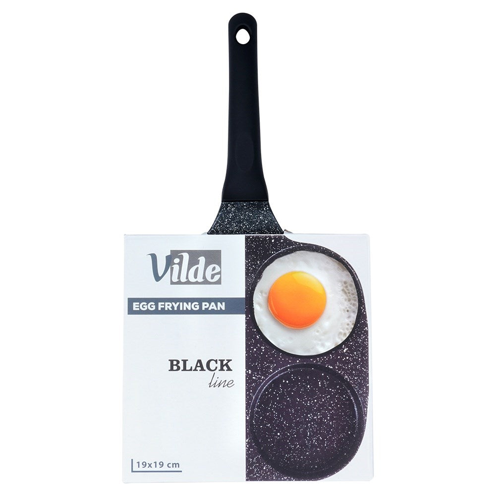Granite egg pan 4 holes BLACK LINE 19 cm