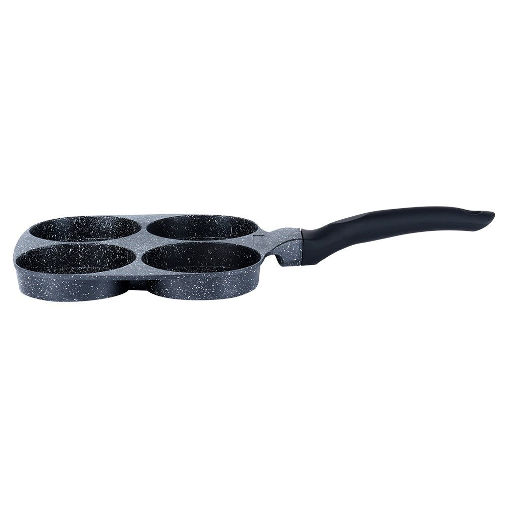 Granite egg pan 4 holes BLACK LINE 19 cm