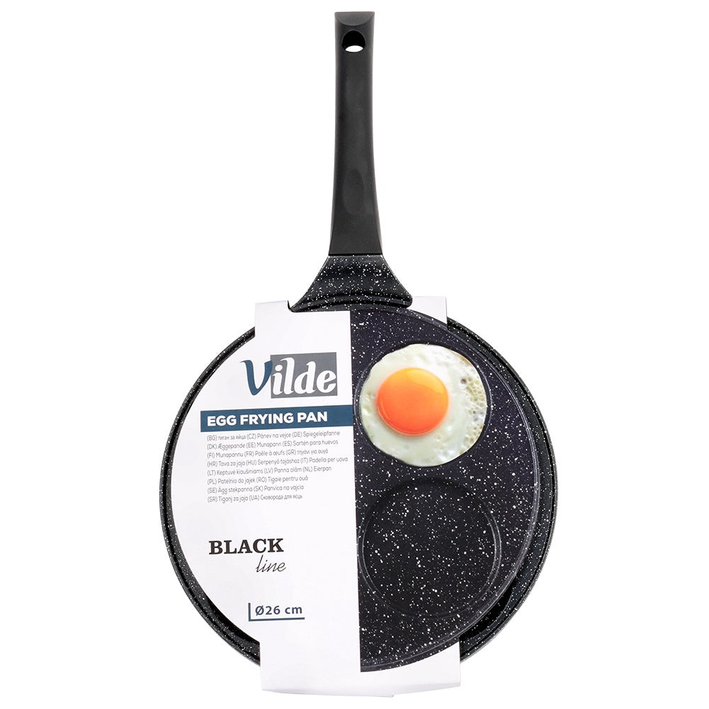 Granite egg pan 4 holes BLACK LINE 26 cm