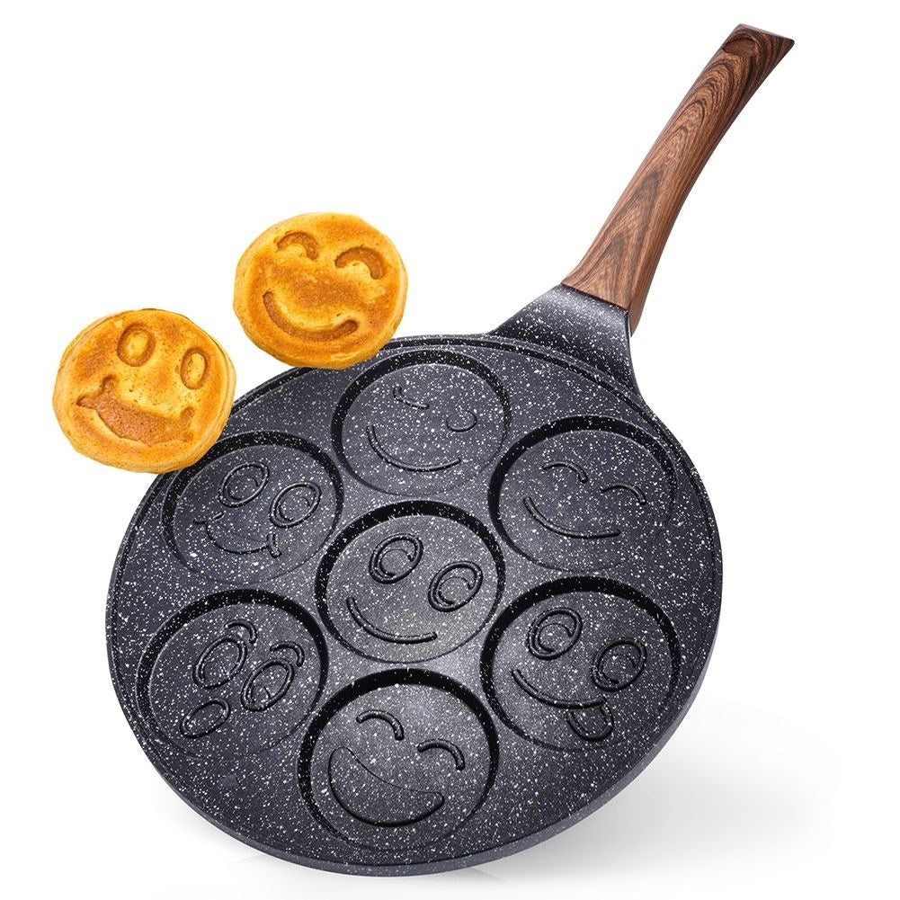 Granite frying pan 26 cm with 7 face-shaped holes