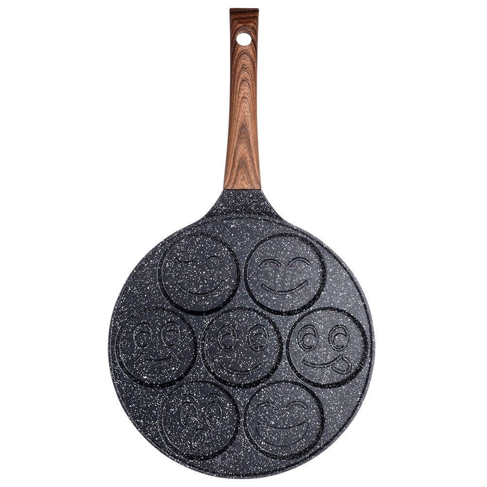 Granite frying pan 26 cm with 7 face-shaped holes