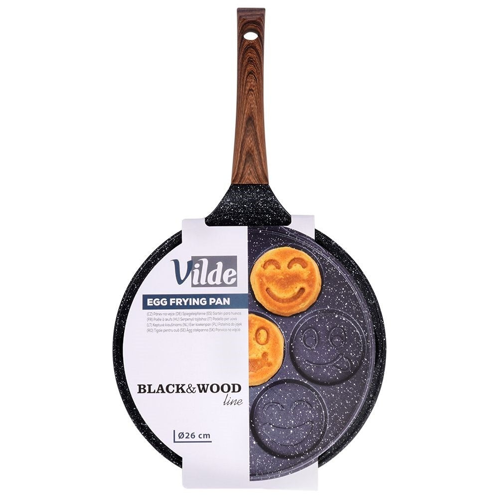 Granite frying pan 26 cm with 7 face-shaped holes