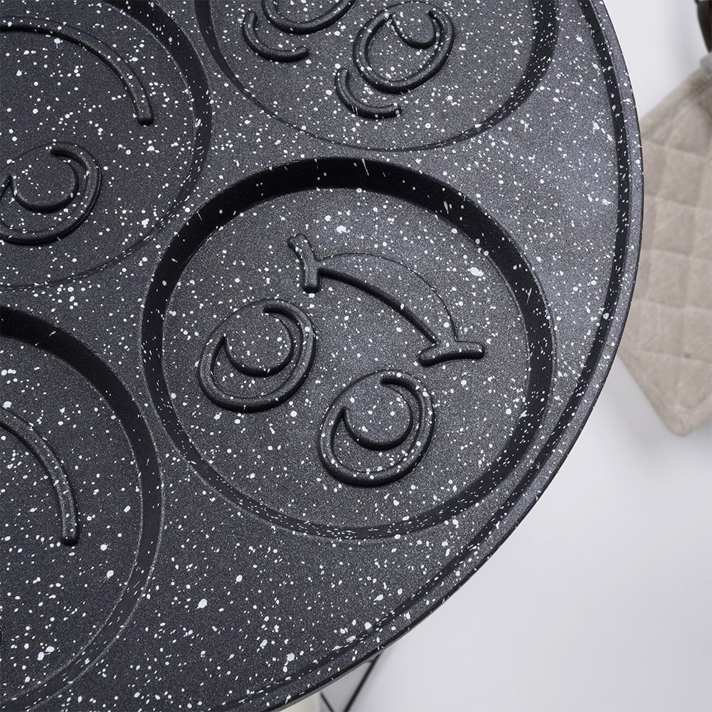 Granite frying pan 26 cm with 7 face-shaped holes