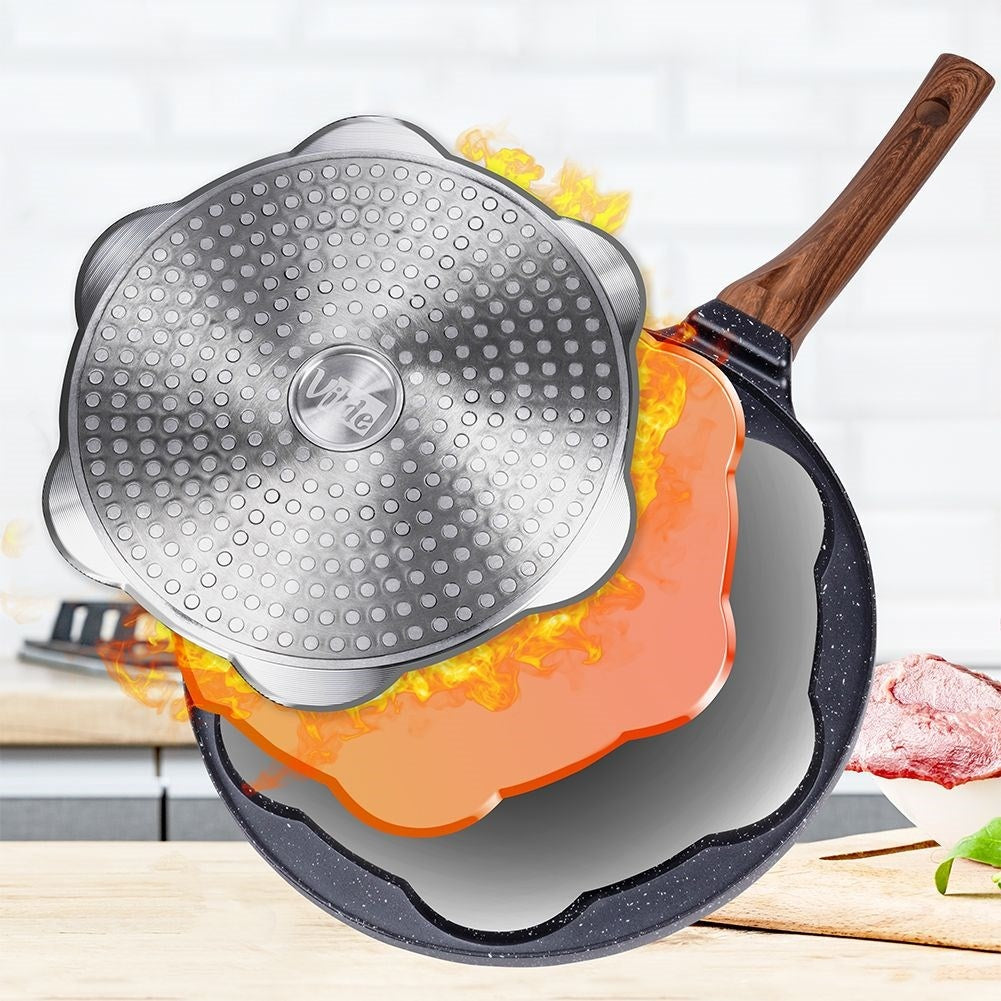 Granite frying pan 26 cm with 7 face-shaped holes