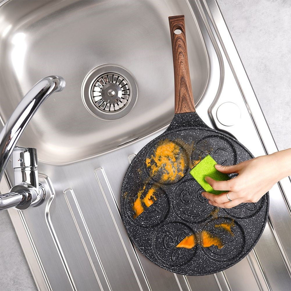 Granite frying pan 26 cm with 7 face-shaped holes