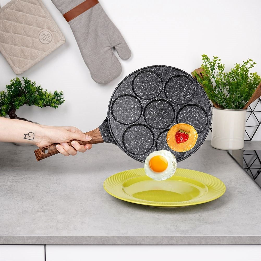 Granite frying pan 26 cm with 7 holes for all stoves