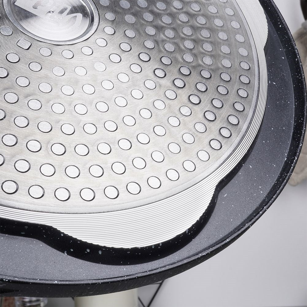 Granite frying pan 26 cm with four holes for all stoves