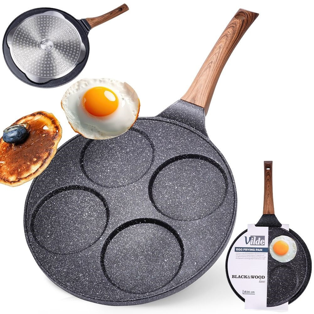 Granite frying pan 26 cm with four holes for all stoves