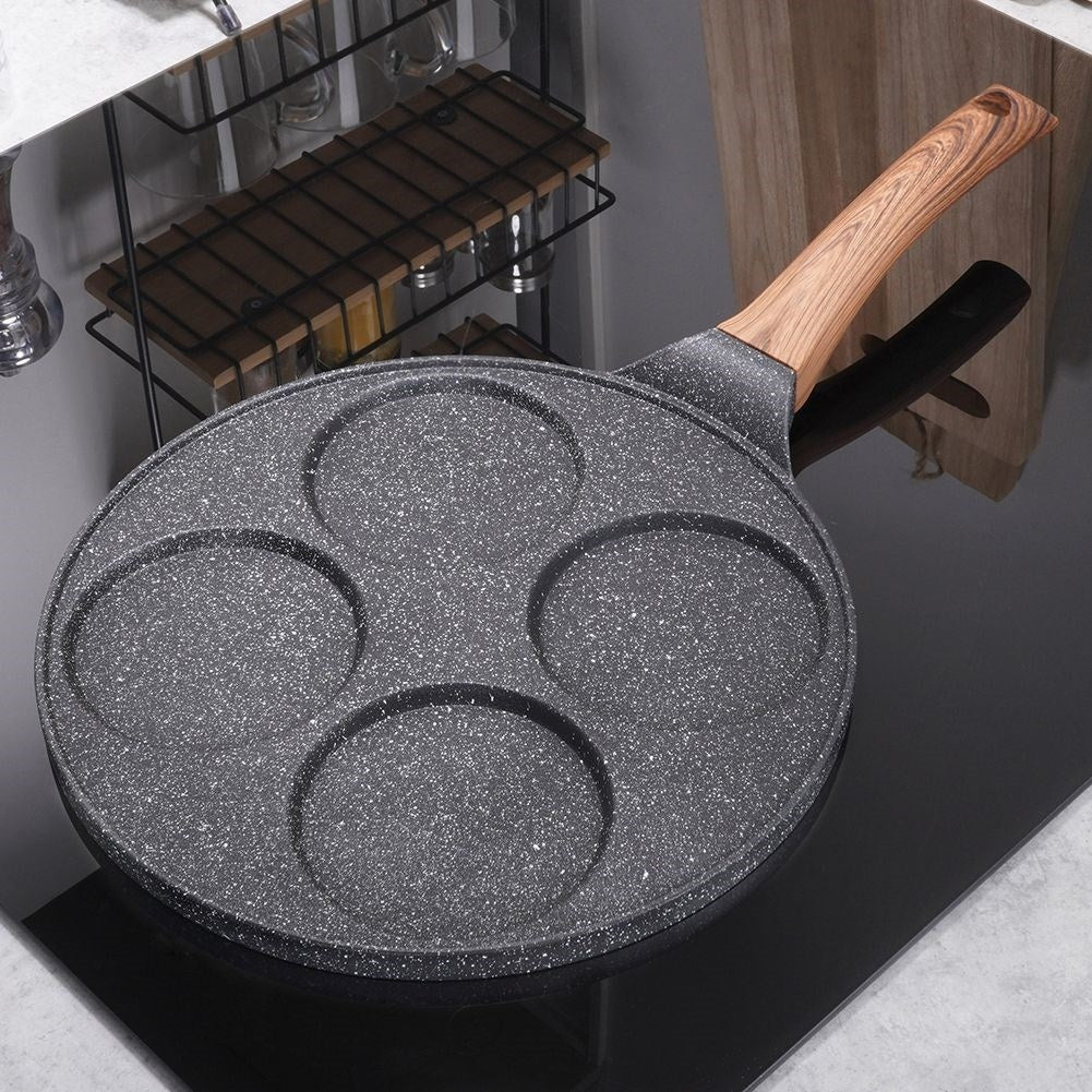Granite frying pan 26 cm with four holes for all stoves