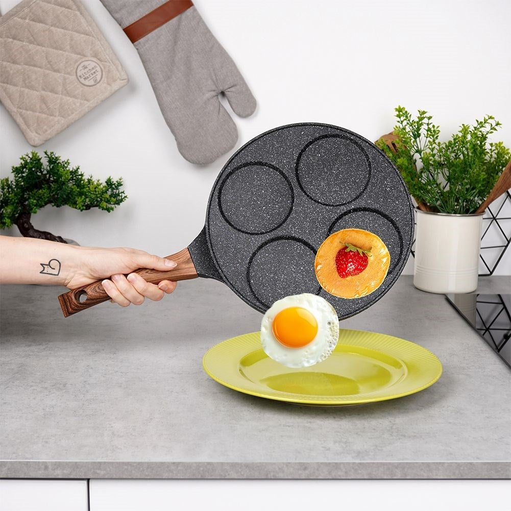 Granite frying pan 26 cm with four holes for all stoves