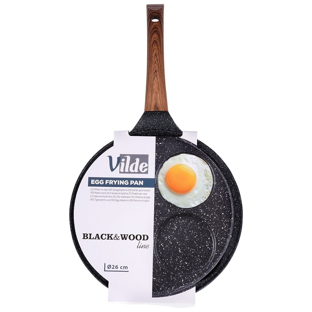 Granite frying pan 26 cm with four holes for all stoves