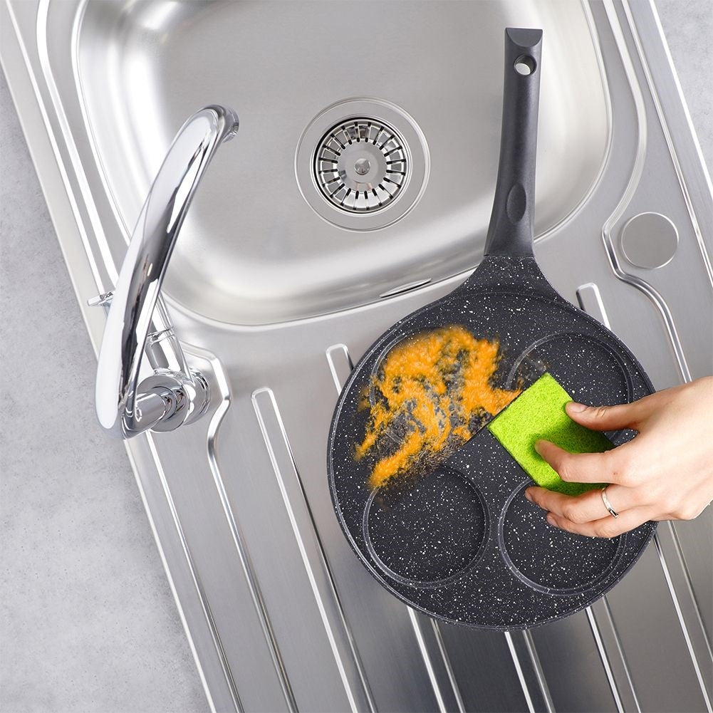 Granite frying pan 27 cm with 4 holes, non-stick, induction