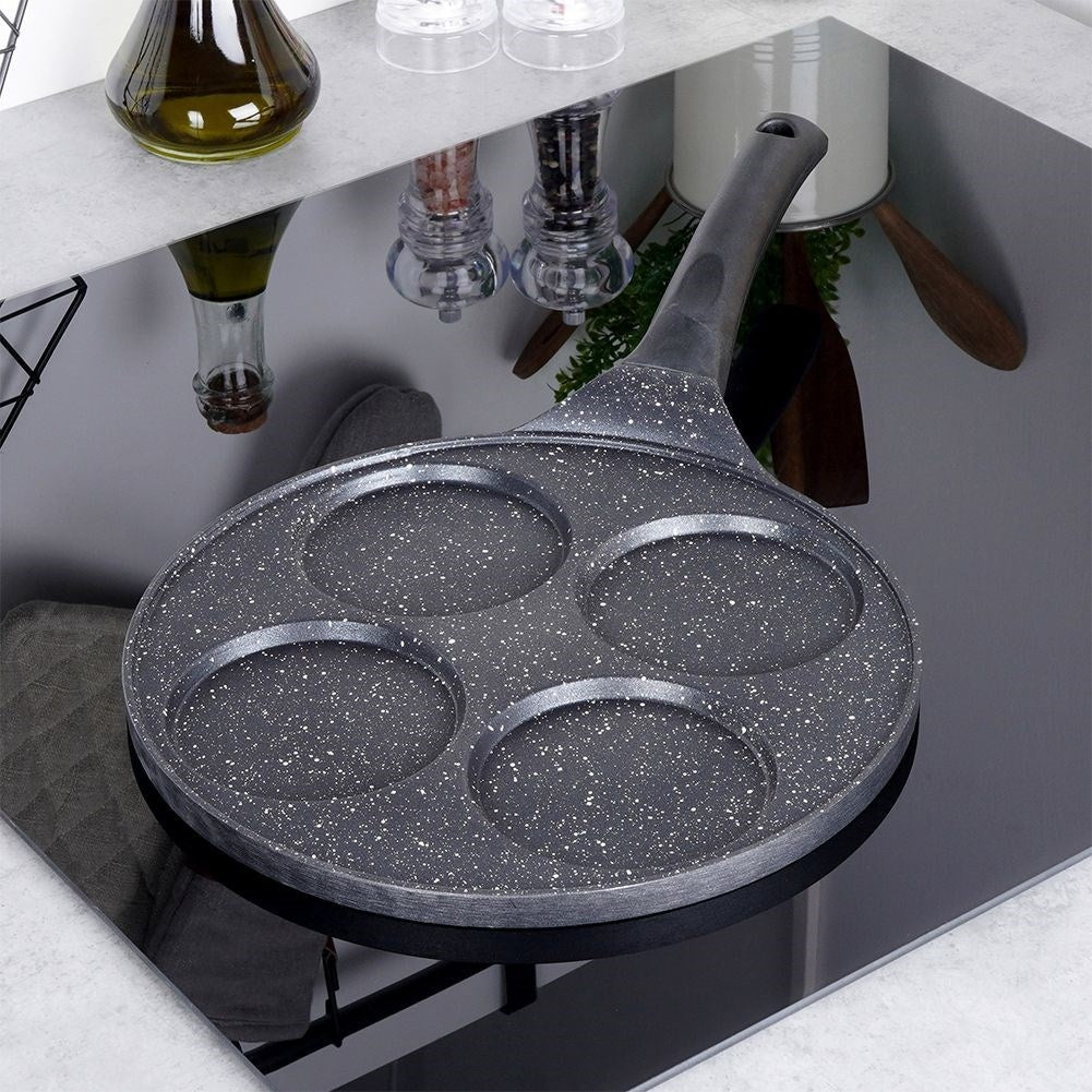 Granite frying pan 27 cm with 4 holes, non-stick, induction