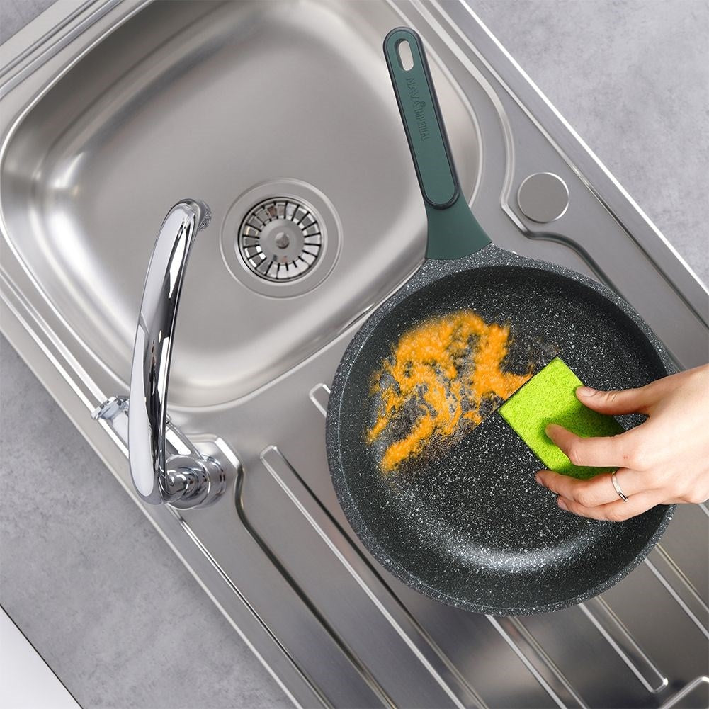Granite frying pan, five layers, non-stick, stove & dishwasher safe