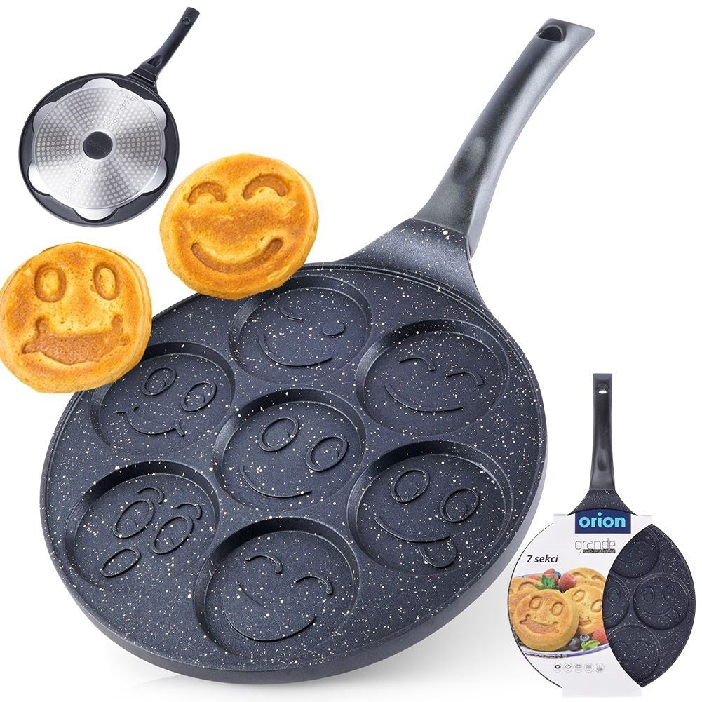 Granite frying pan with 7 Shapes - Pancakes & Eggs Perfect