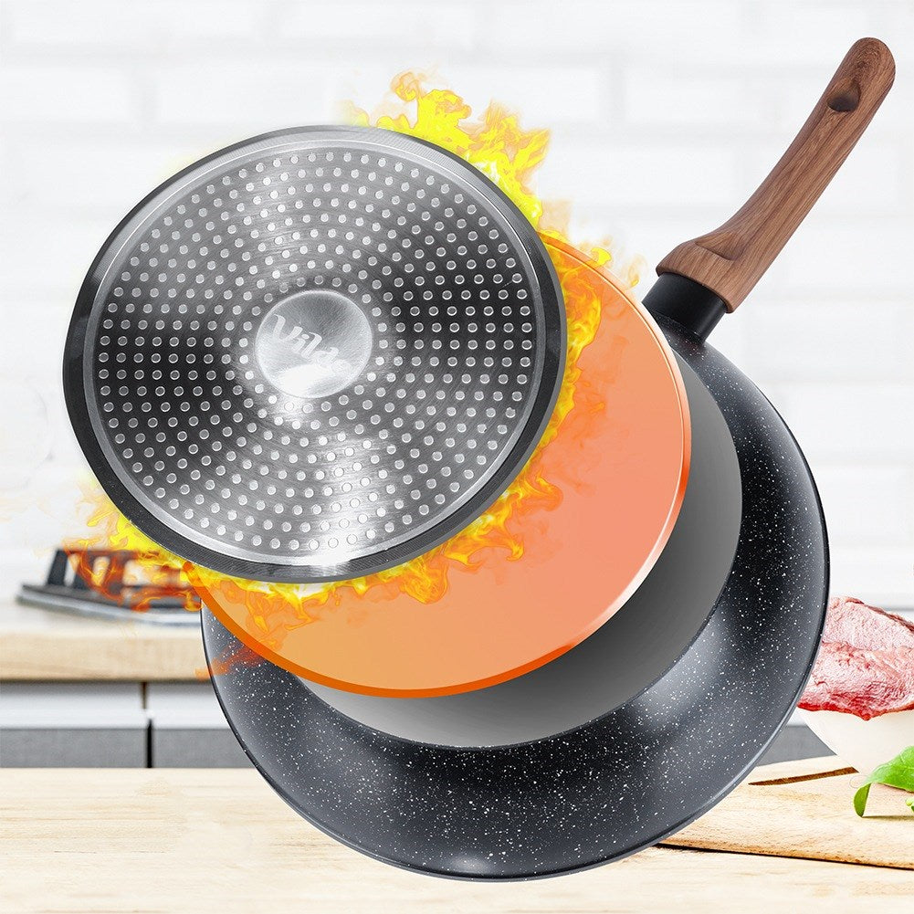 Granite frying pan with glass lid BLACK&WOOD 28 cm, 3.5 l