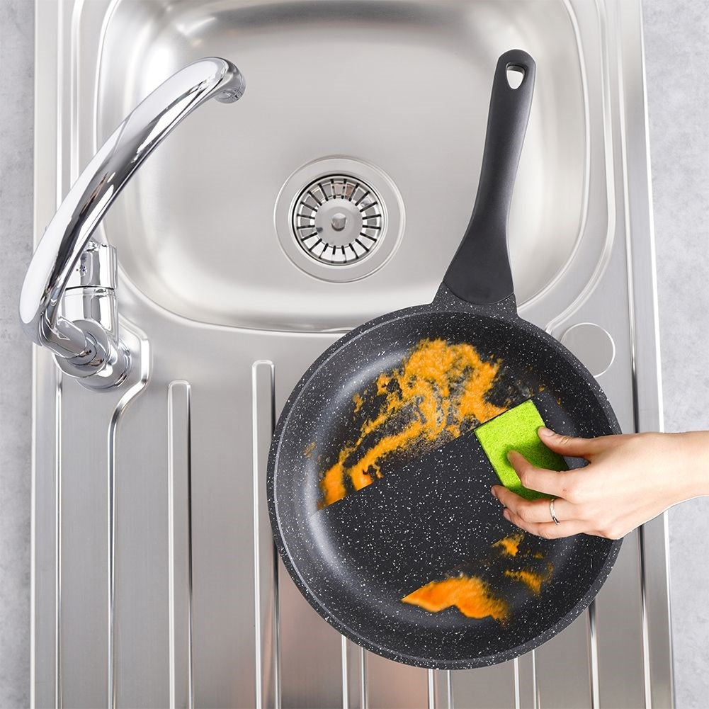 Granite frying pan with non-stick for all stoves, dishwasher safe