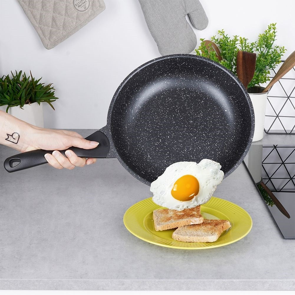Granite frying pan with non-stick for all stoves, dishwasher safe