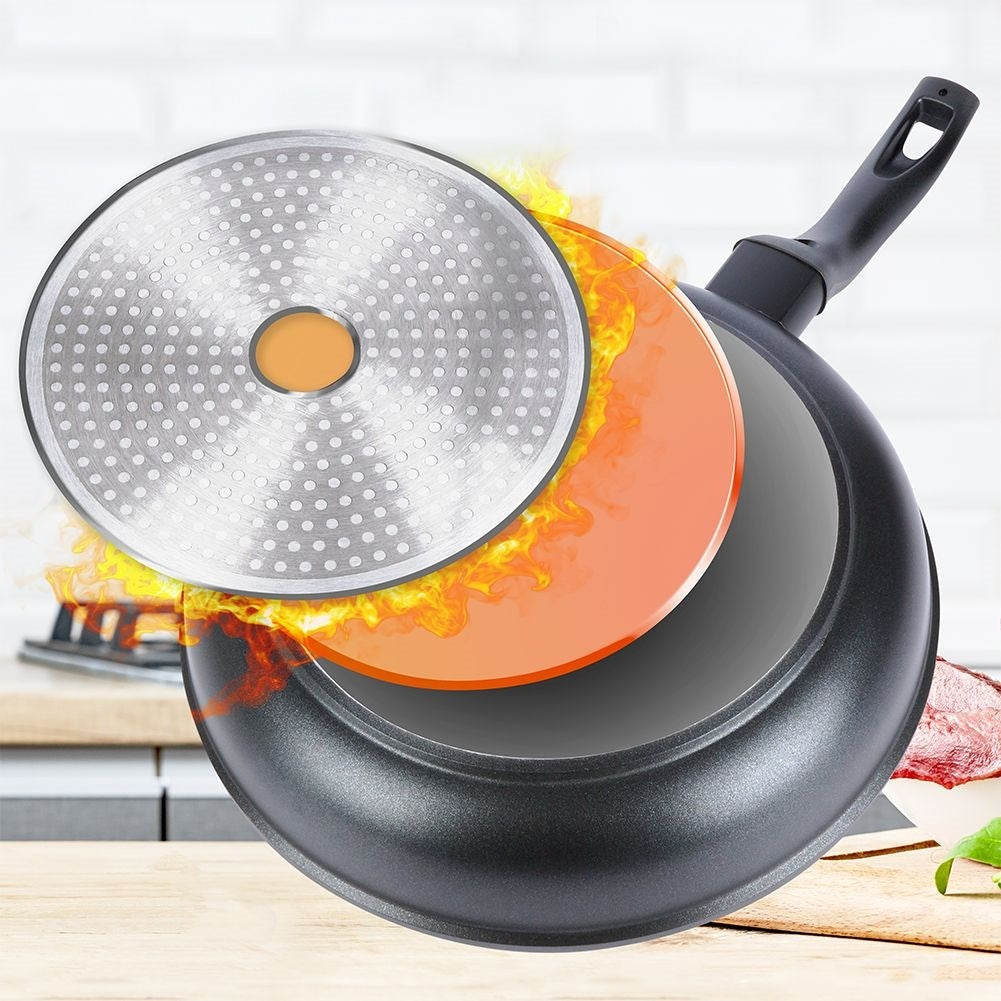 Granite frying pan with non-stick for all stoves, dishwasher safe