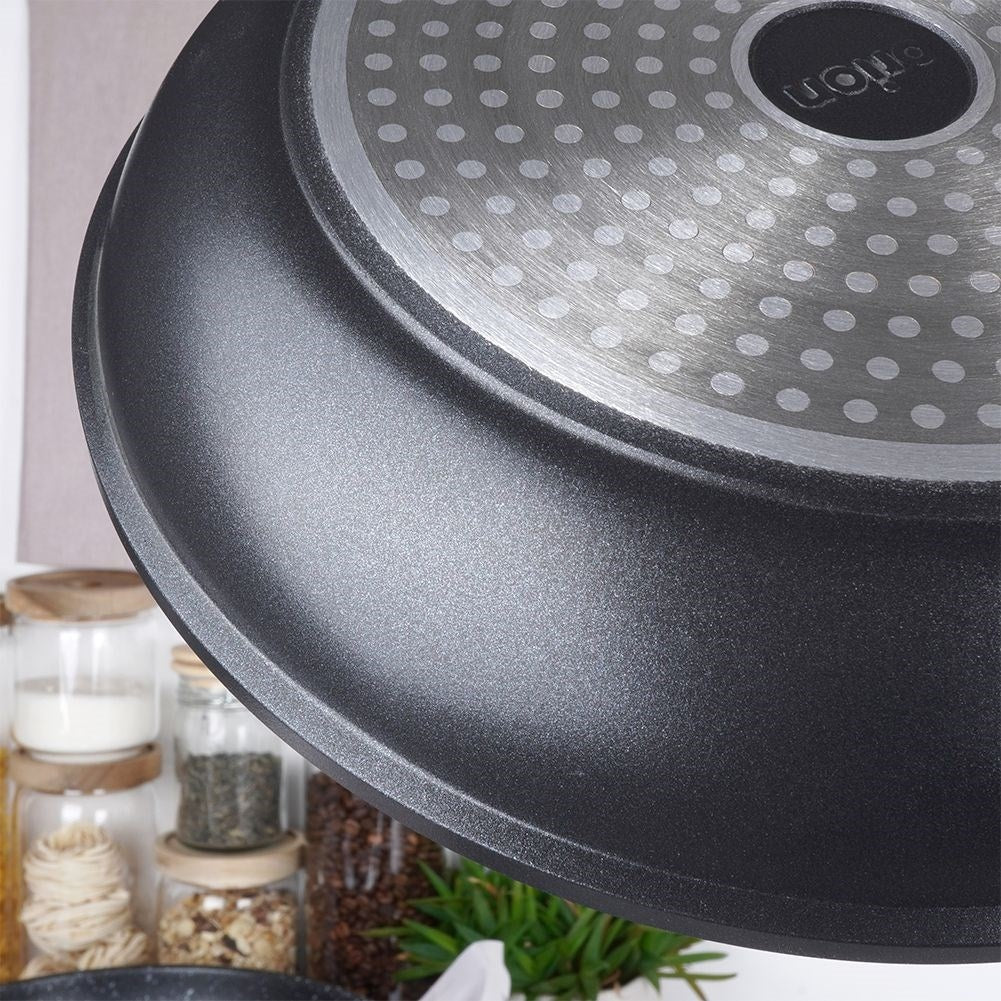 Granite frying pan with non-stick for all stoves, dishwasher safe