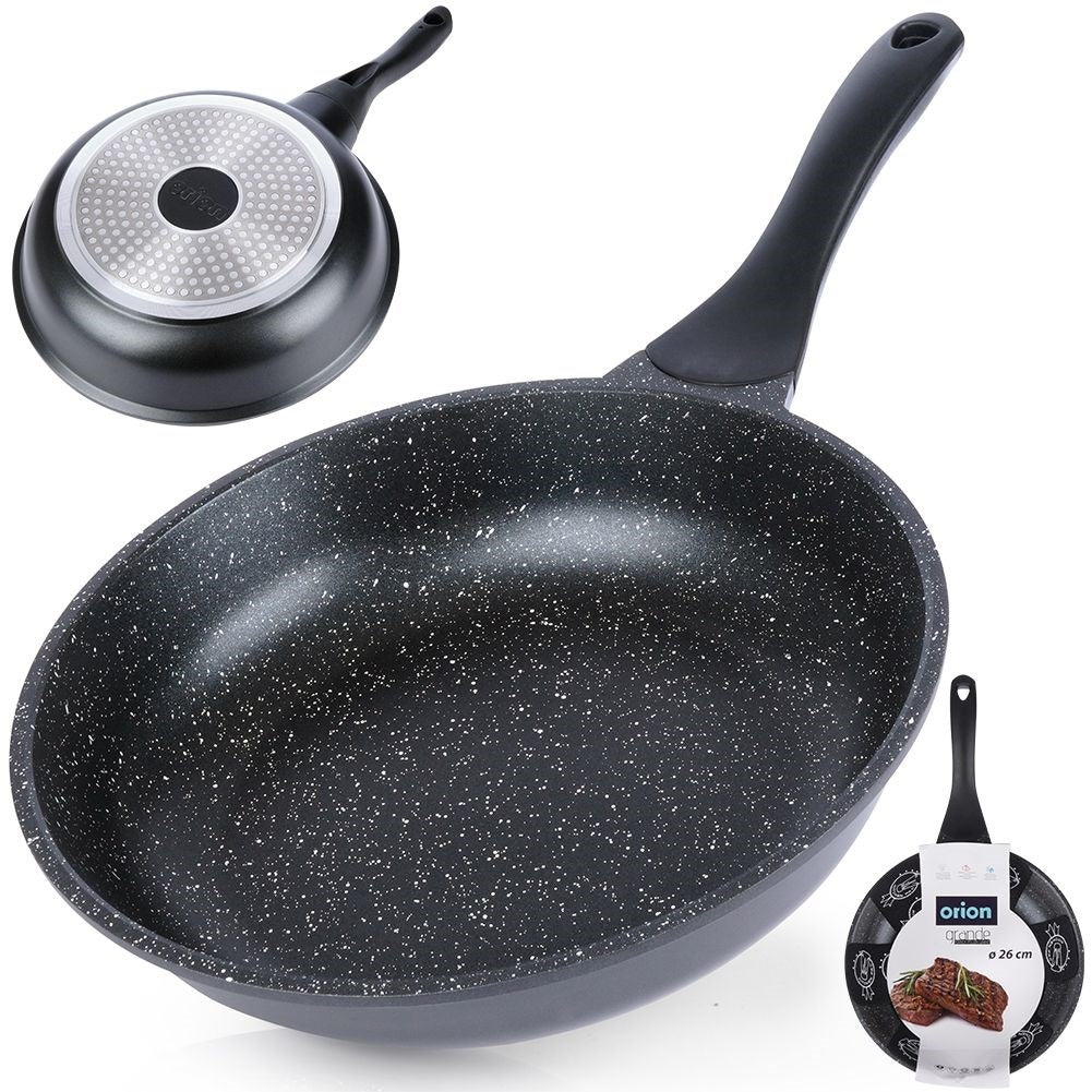 Granite frying pan with non-stick for all stoves, dishwasher safe