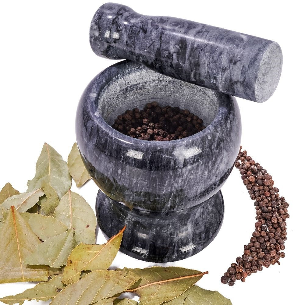 Granite mortar for spices, herbs and nuts