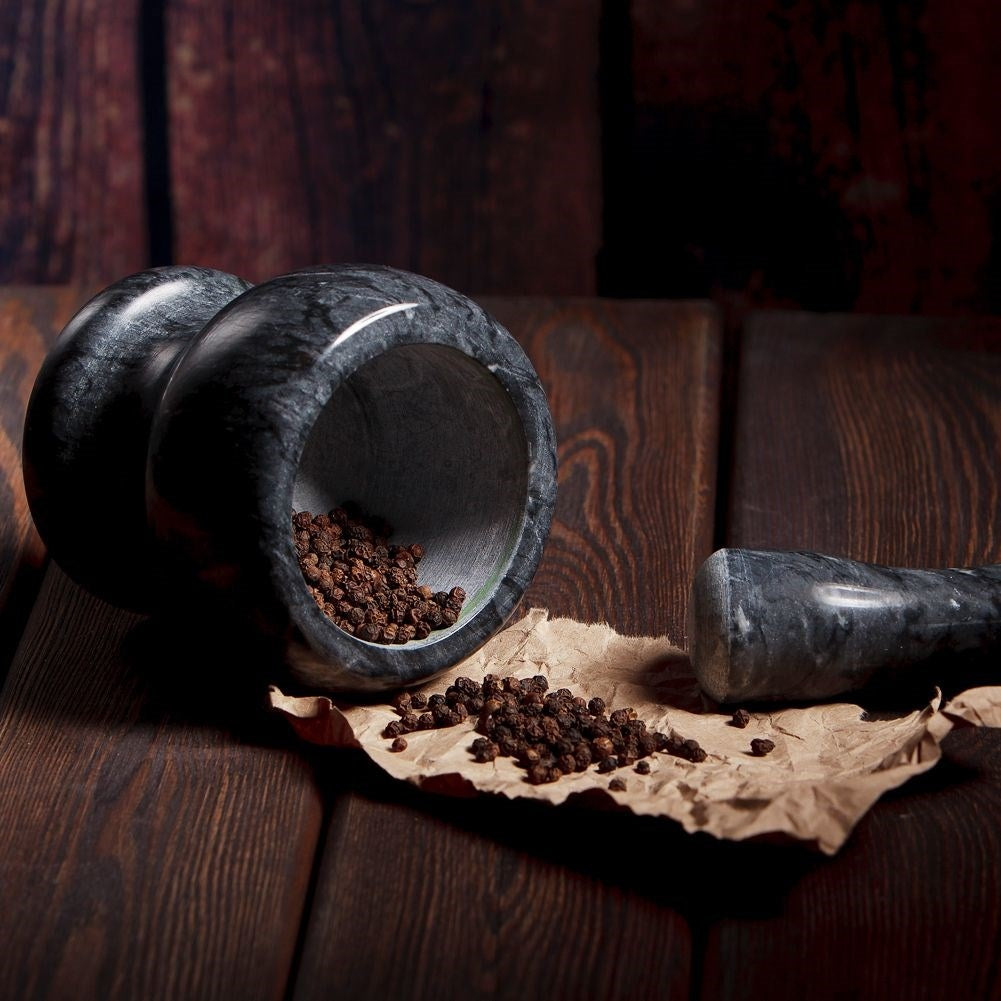Granite mortar for spices, herbs and nuts