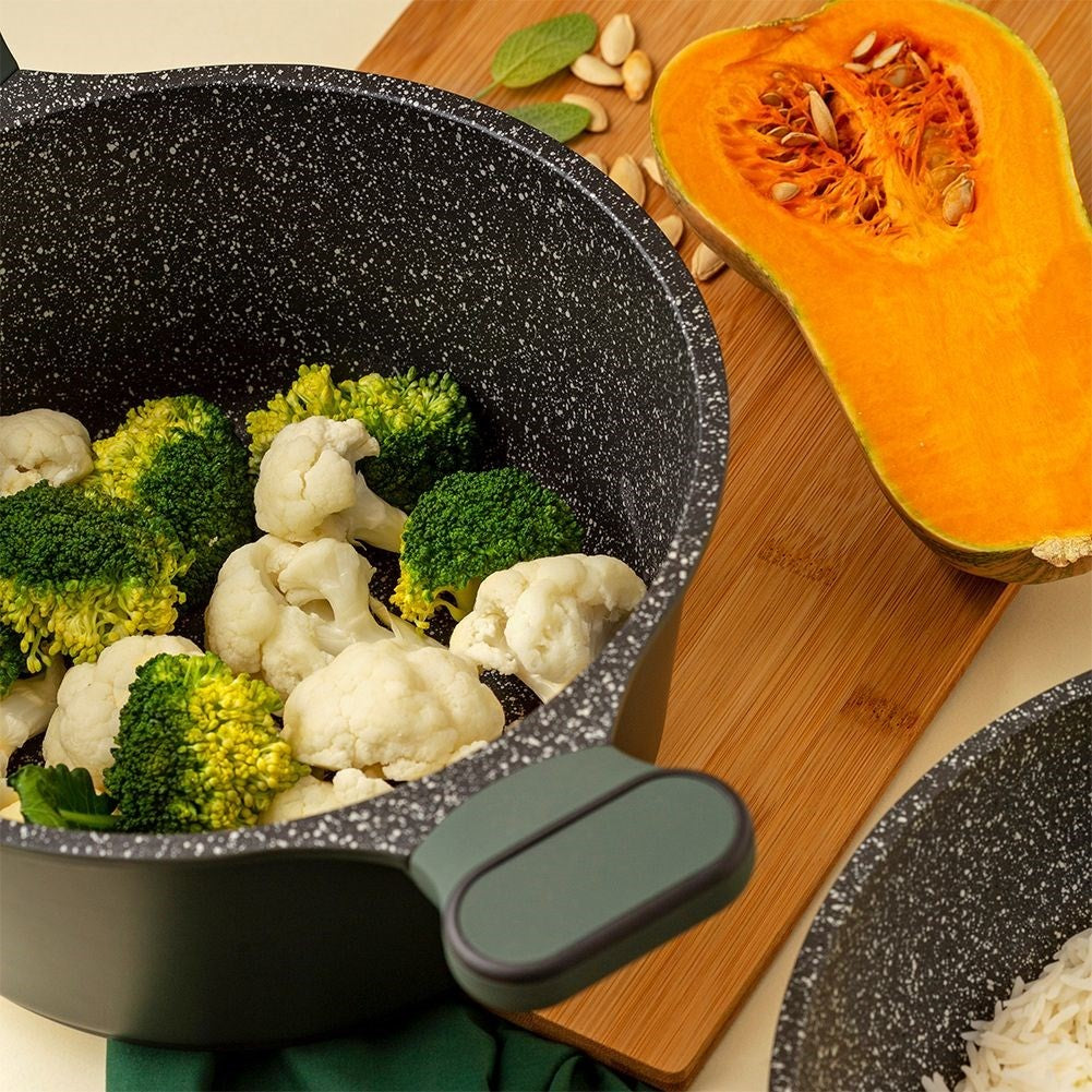 Granite pot with five-layer non-stick coating