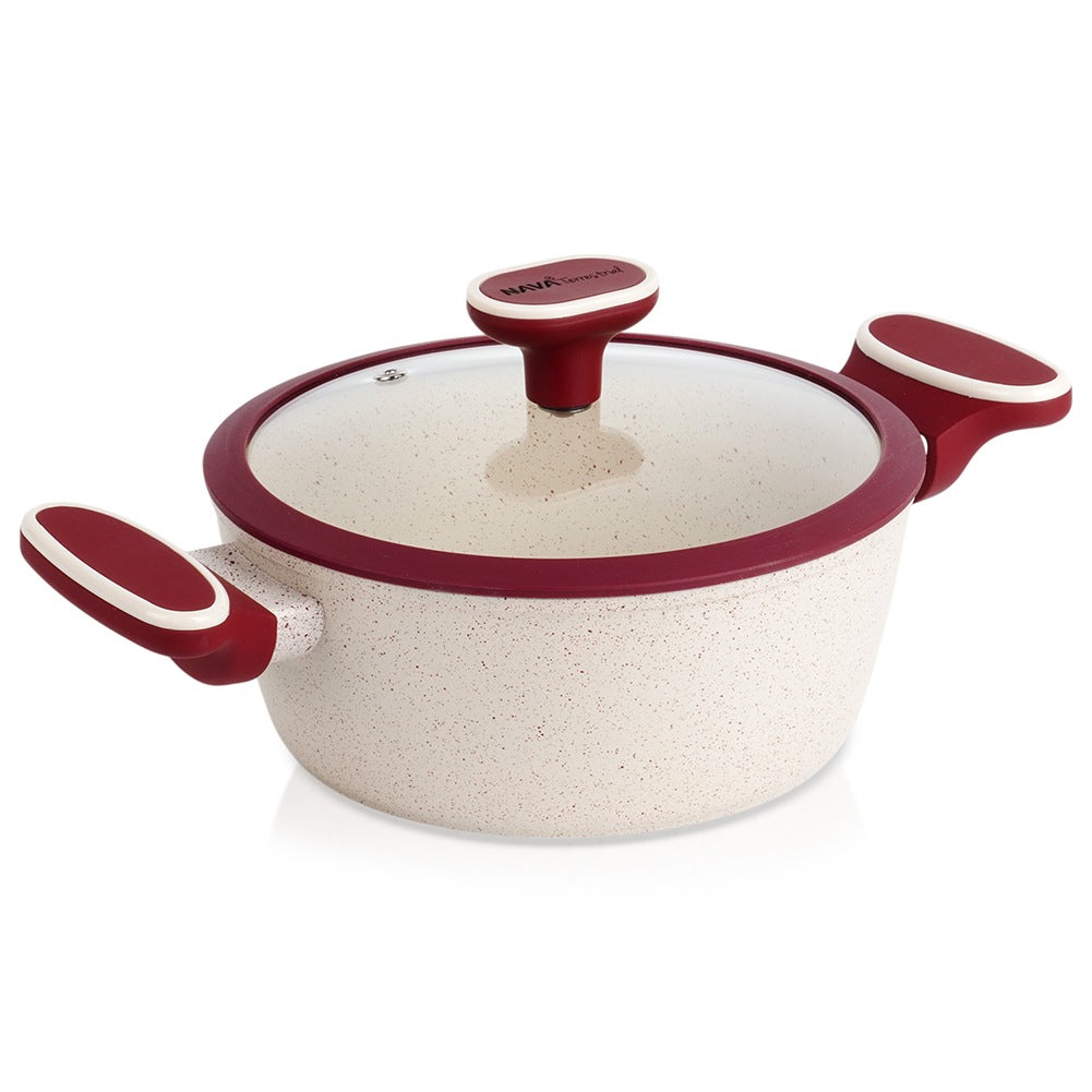 Granite pot with glass lid TERRESTRIAL 20 cm, 2.2 l