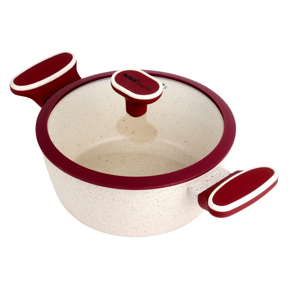 Granite pot with glass lid TERRESTRIAL 20 cm, 2.2 l