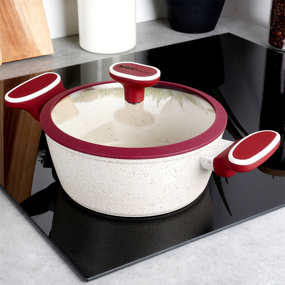 Granite pot with glass lid TERRESTRIAL 20 cm, 2.2 l