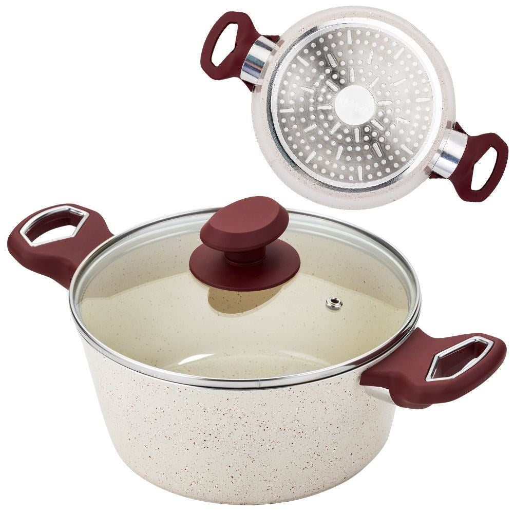 Granite pot with glass lid TERRESTRIAL 20 cm, 2.4 l