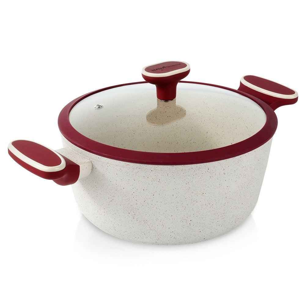 Granite pot with glass lid TERRESTRIAL 24 cm, 4.2 l