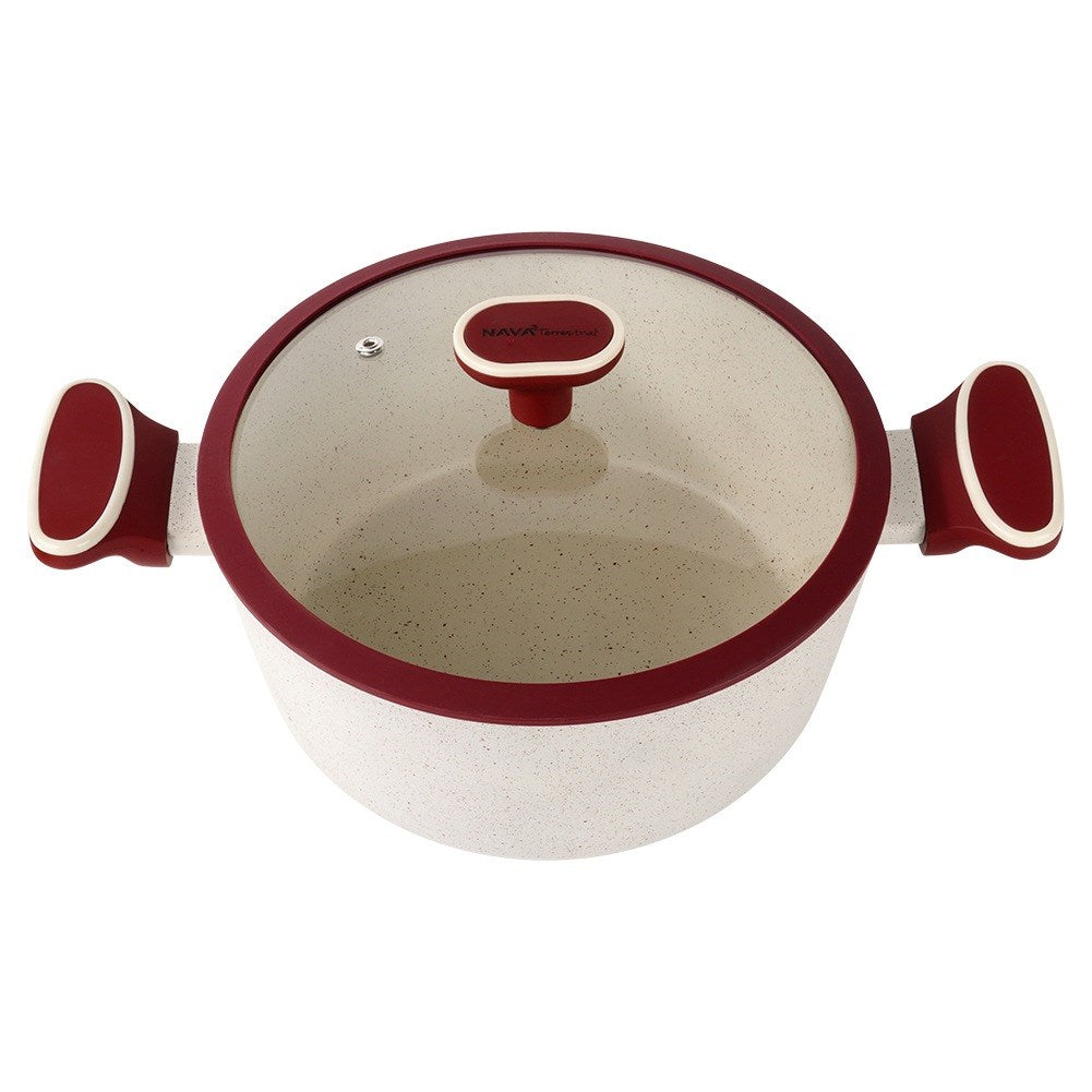 Granite pot with glass lid TERRESTRIAL 24 cm, 4.2 l