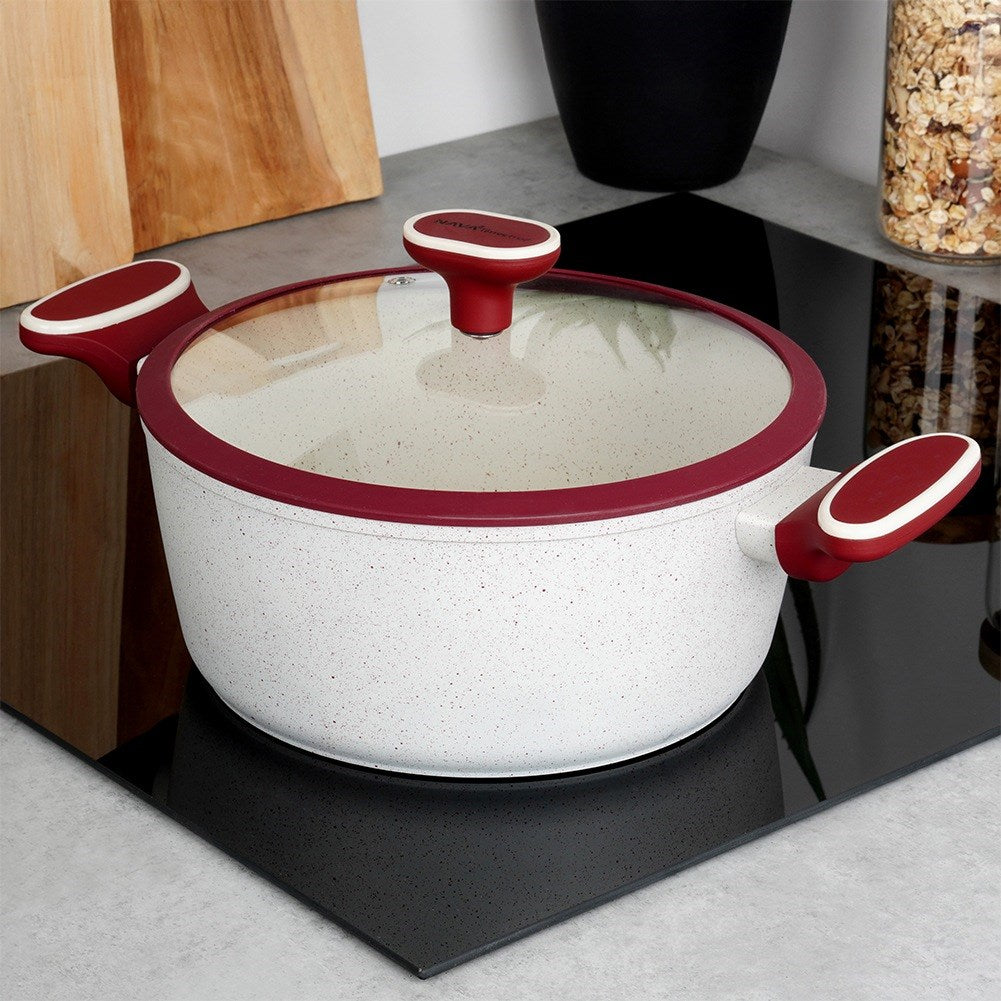 Granite pot with glass lid TERRESTRIAL 24 cm, 4.2 l