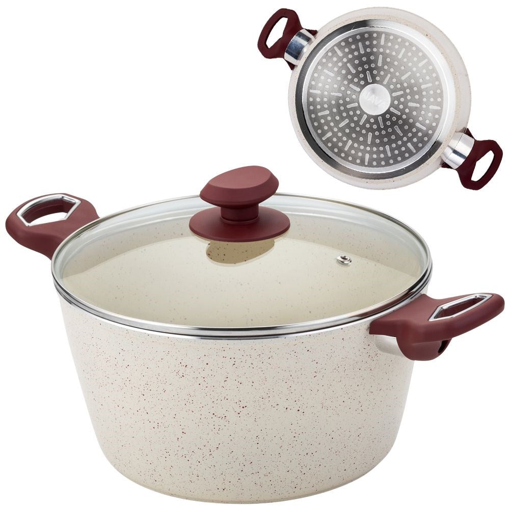 Granite pot with glass lid TERRESTRIAL 24 cm, 4.8 l