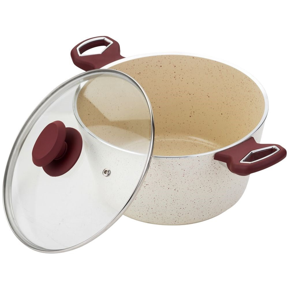 Granite pot with glass lid TERRESTRIAL 24 cm, 4.8 l