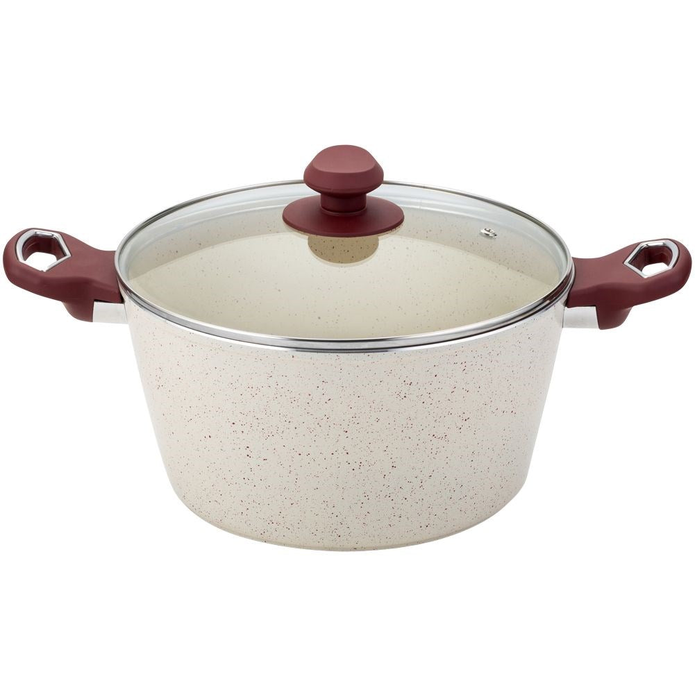 Granite pot with glass lid TERRESTRIAL 24 cm, 4.8 l