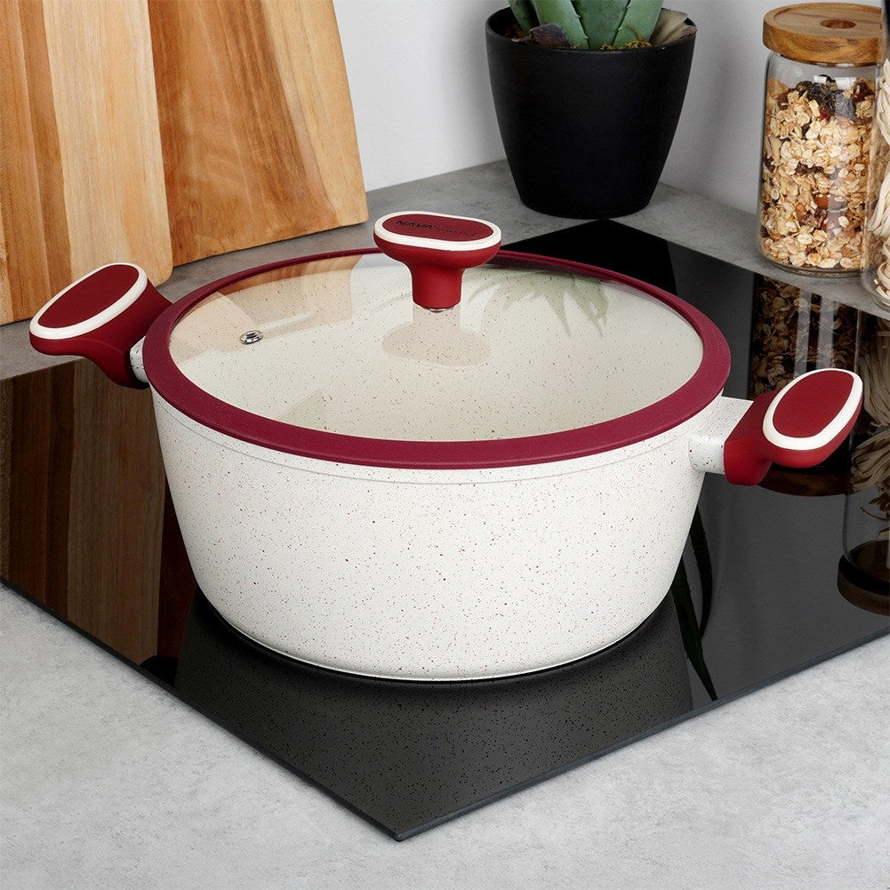 Granite pot with glass lid TERRESTRIAL 26 cm, 5.2 l